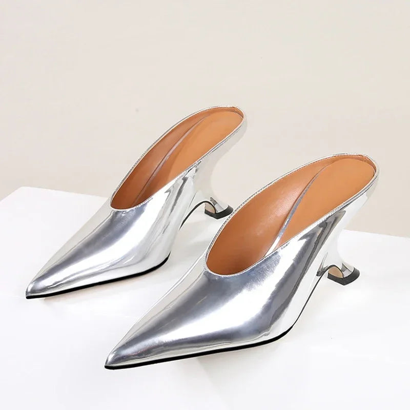 Pointed Toe Wedge Mules