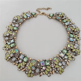 Crystal Rhinestone Collar Choker Necklace and Earrings