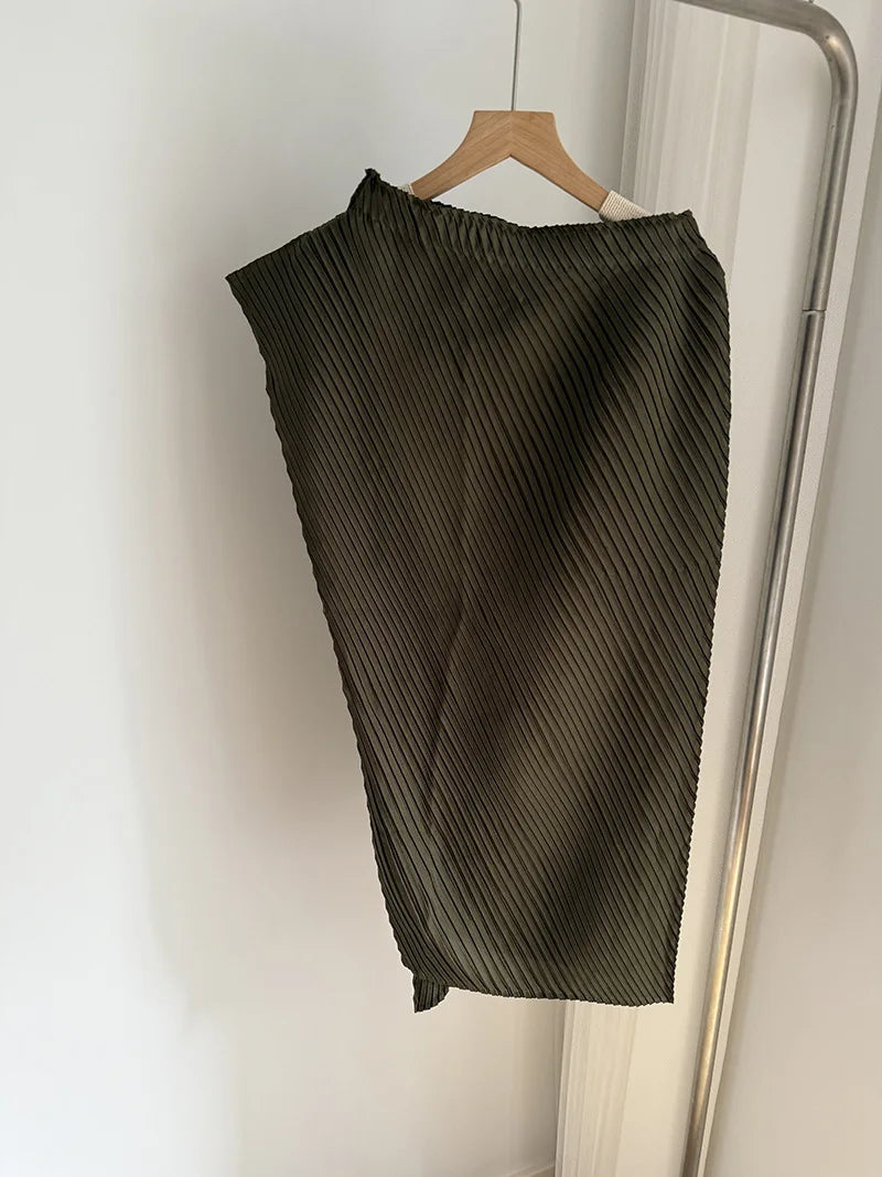 CurveKind™ Asymmetrical Pleated Two-Piece Skirt Set by Crystal Crystina, alternate view 12