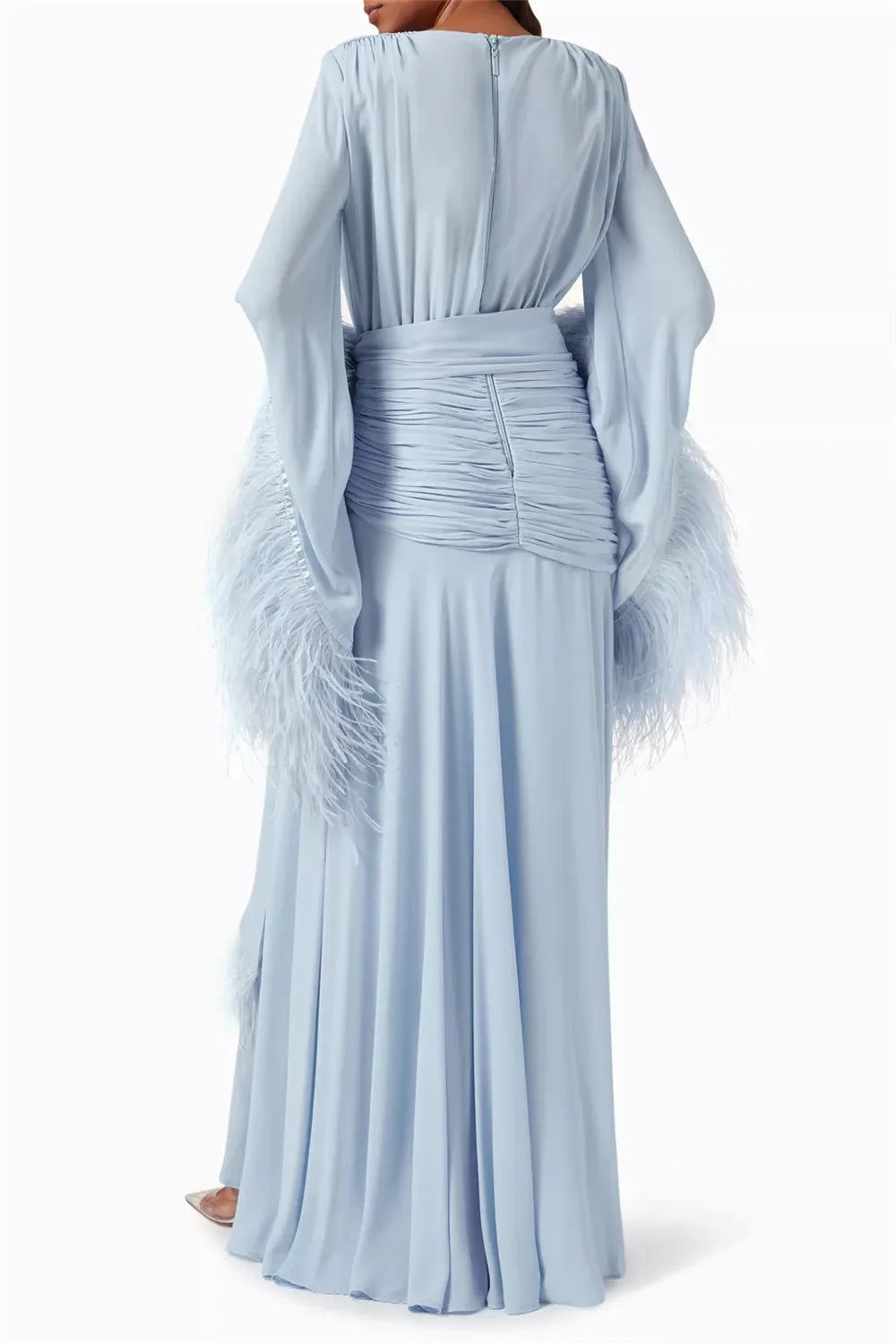 Slit Ruffle Prom Dress
