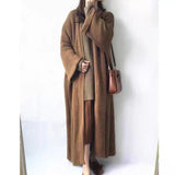 Warm Knit  V-Neck Loose Thick Long Cardigan