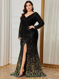 Elegant Sequin High Split  Dress