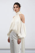 Off the Shoulder Loose O-Neck Blouse