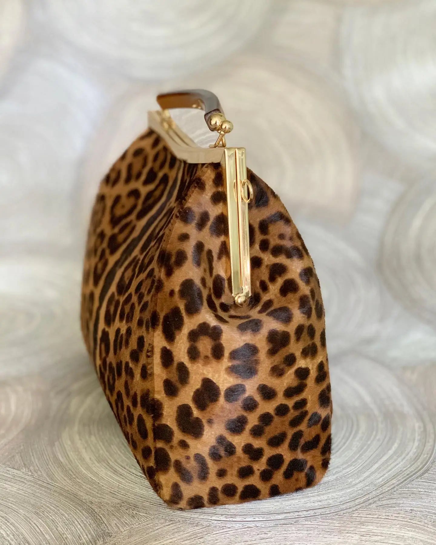 Vintage Leather Leopard Bag