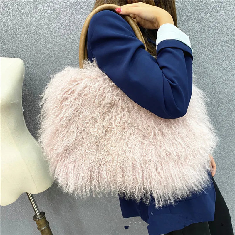 Stylish Wool Shoulder Carry Bag