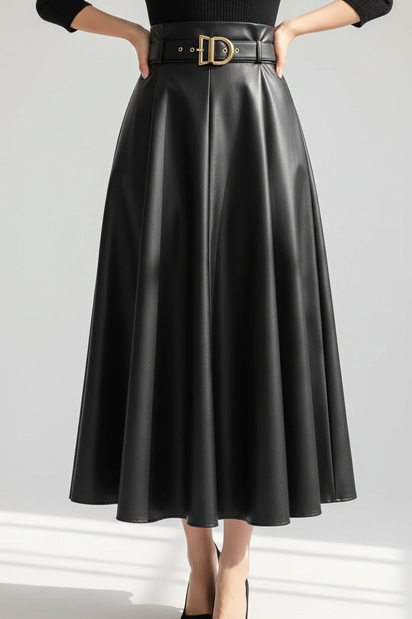 PU Leather Umbrella Skirt