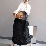 CurveKind™ Colorblock Pleated Mandarin-Collar Maxi Dress
