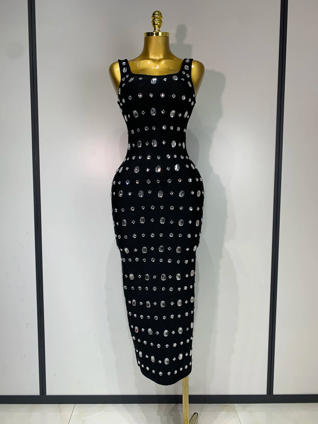 Rhinestone Bodycon Maxi Dress by Crystal Crystina, primary view