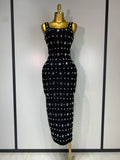 Rhinestone Bodycon Maxi Dress by Crystal Crystina, primary view