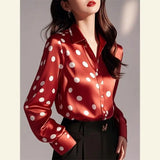 Polka Dot Satin Blouse