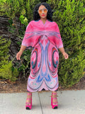 CurveKind™ Pleated Batwing Evening Dress