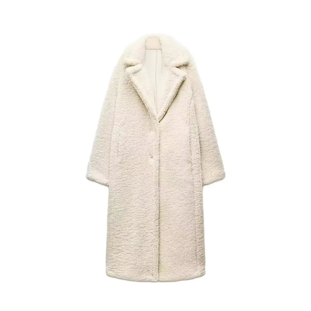 Vintage Teddy Long Coat| Cozy Women’s Outerwear