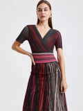 Striped Knit Midi Dress