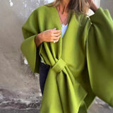 CurveKind™ V-Neck Shawl Cape Coat