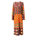 CurveKind™ Colorblock Printed Pleated Midi Dress by Crystal Crystina, alternate view 5