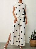 Chiffon Polka Dot Two Piece Set