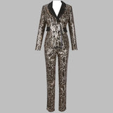 Leopard Printed 2 Piece Women Suit Pants