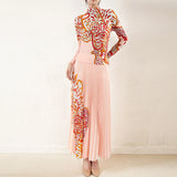 CurveKind™ Pleated Turtleneck Two-Piece Maxi Set