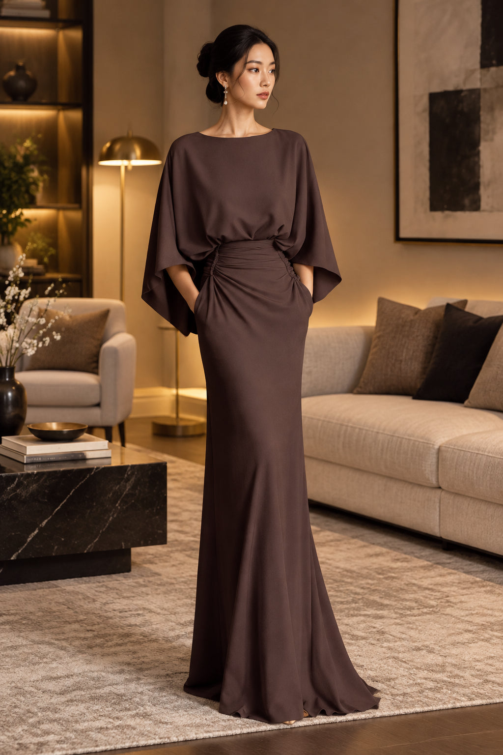 High Waist Pleated Party Dress