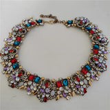 Crystal Rhinestone Collar Choker Necklace and Earrings