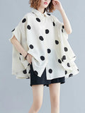 Short Sleeve Polka Dot Swing Blouse