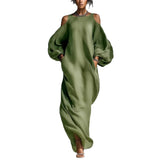 Off Shoulder Long Sleeve Maxi Dress