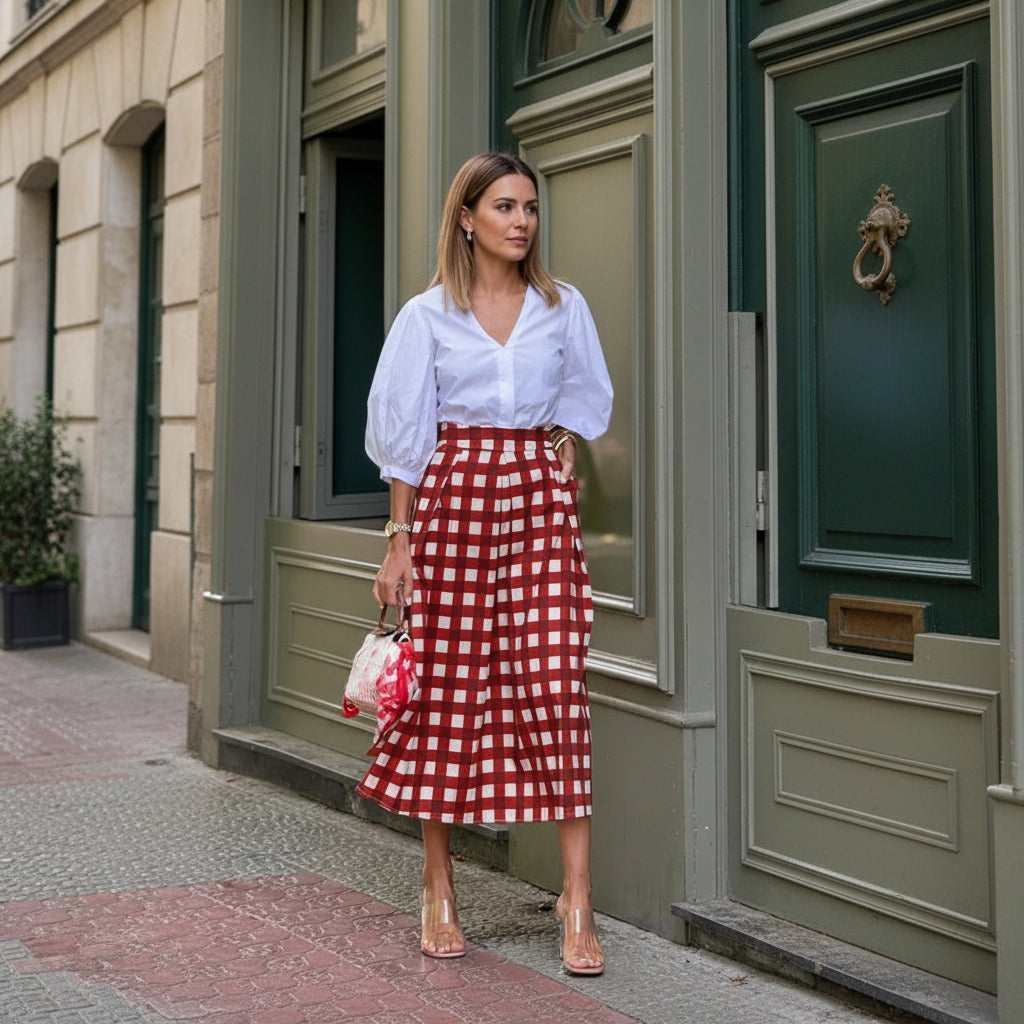 Plaid Print Skirt