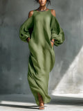 Off Shoulder Long Sleeve Maxi Dress