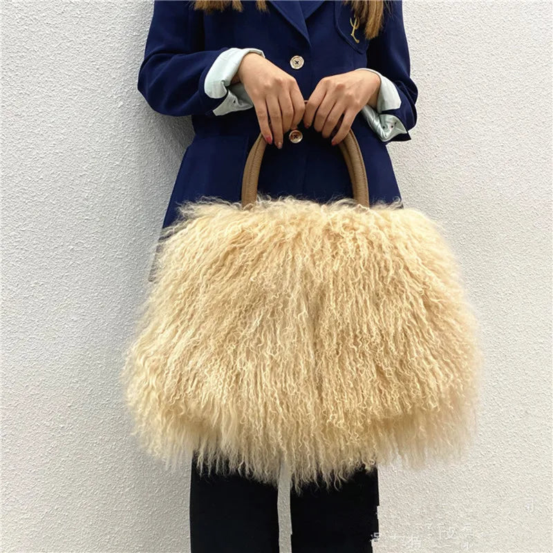 Stylish Wool Shoulder Carry Bag