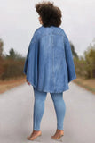 Plus Size Casual Denim Jacket