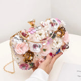 Diamonds Floral Embroidery HandBag