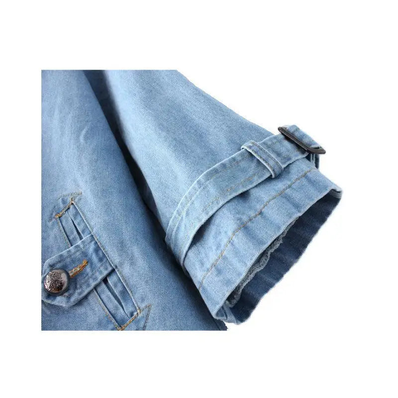 Double Breasted Denim Cape Coat by Crystal Crystina, alternate view 5