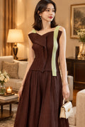 Pleated A-line Dress