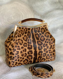 Vintage Leather Leopard Bag