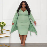 Luci Plus Size Solid Color Two Piece Set