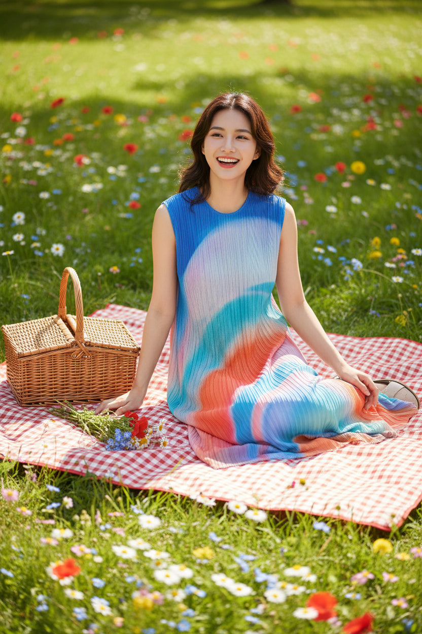 CurveKind™ Dopamine Print Maxi Dress