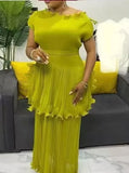 Elegant Ruffles Sleeveless Stretch Dress