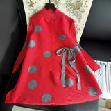 CurveKind™ Polka Dot Pleated Shirt Dress