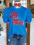 Ole Miss Sequin Print Game Day Shirt