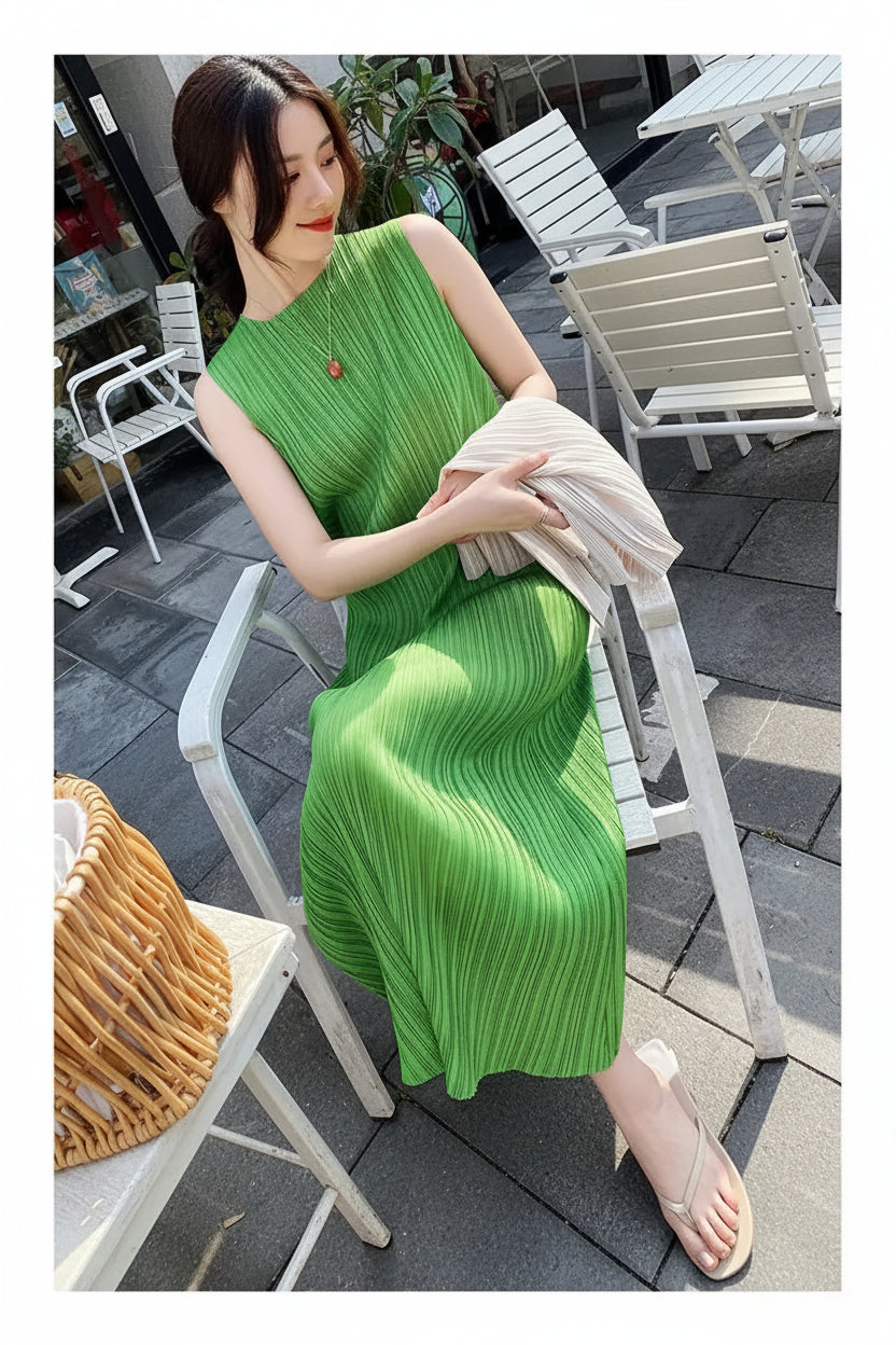 CurveKind™ Sleeveless Elastic Long Dress by Crystal Crystina, alternate view 5