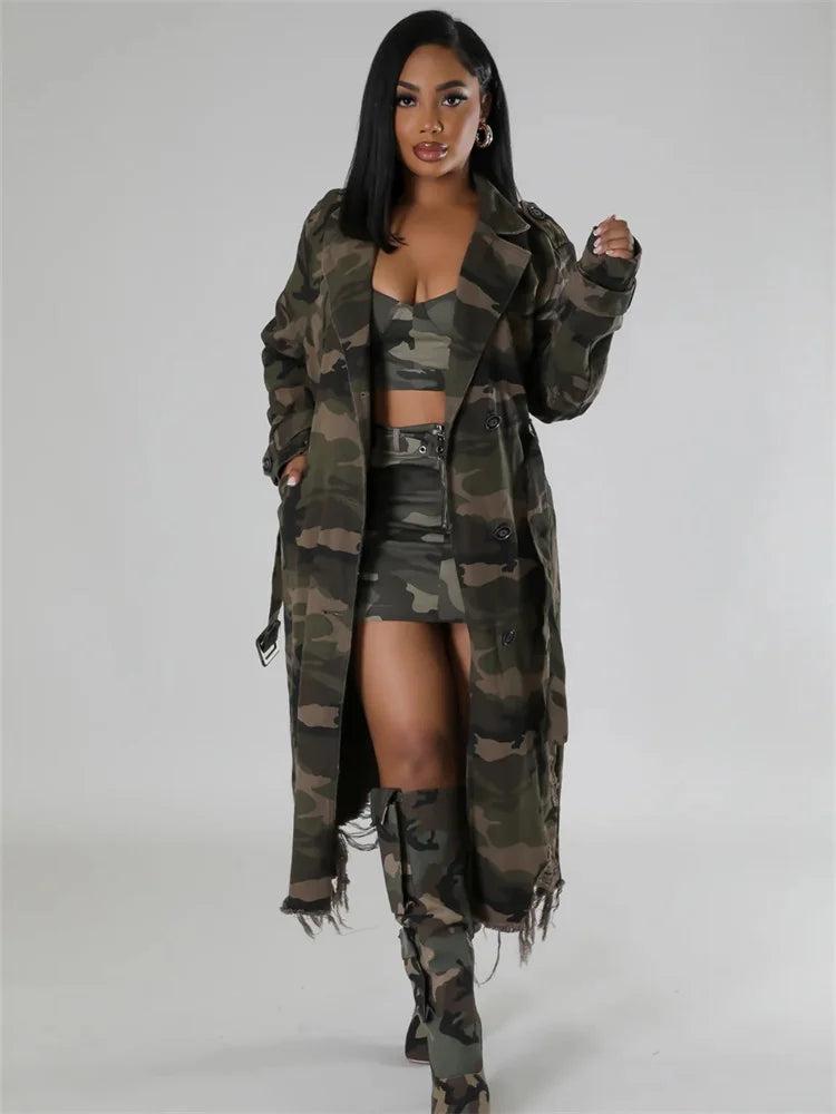 Camouflage Trench Coat by Crystal Crystina, primary view