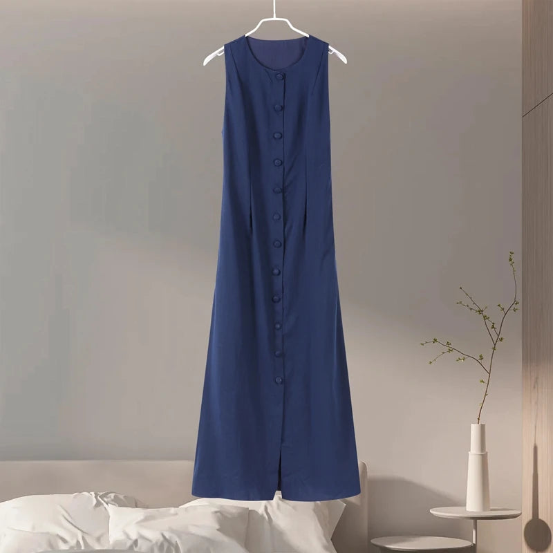 Elegant Sleeveless O-Neck Long Dress by Crystal Crystina, alternate view 9