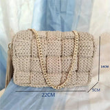Handmade Cotton Knit Tassel Crossbody Bag