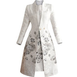 Nine Quarter Sleeve Jacquard Coat