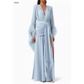 Slit Ruffle Prom Dress