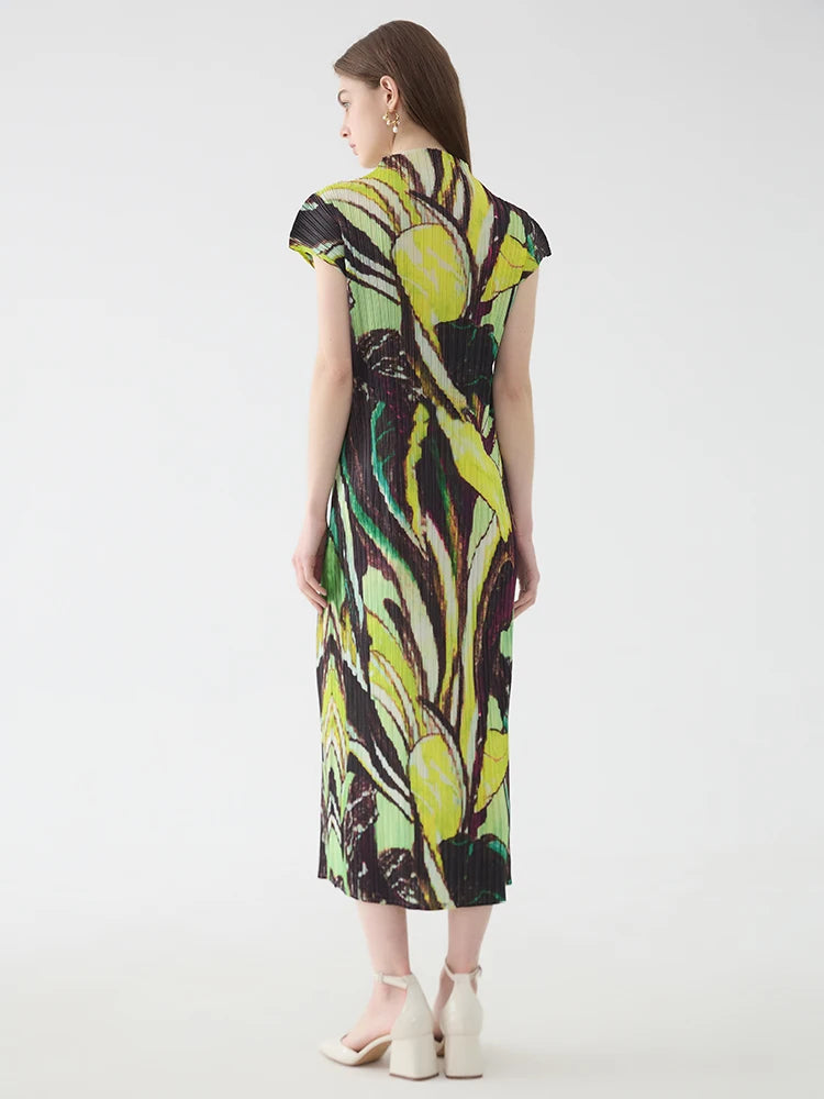 CurveKind™ Botanical Print Turtleneck Dress