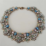 Crystal Rhinestone Collar Choker Necklace and Earrings