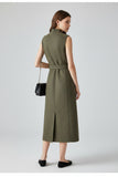 Knitted Vest Midi Dress with Belt