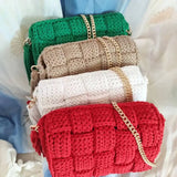 Handmade Cotton Knit Tassel Crossbody Bag