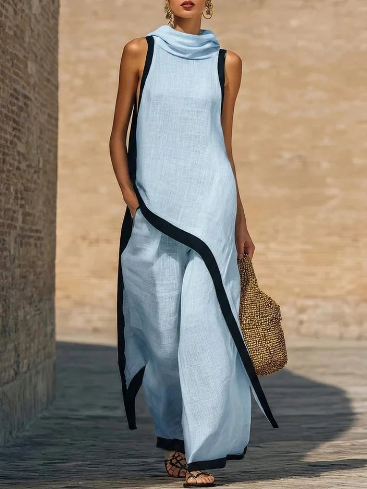 Linen Contrast Color Outfit by Crystal Crystina, alternate view 5